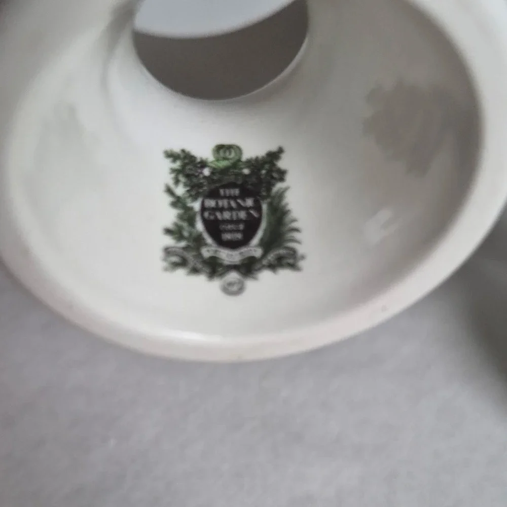 Portmeirion Egg Cup Set of 2 White Botanic Garden Floral Butterfly Britain